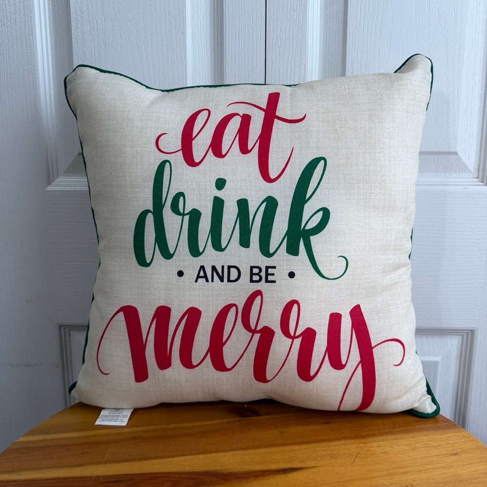 Mainstays eat drink and be merry pillow